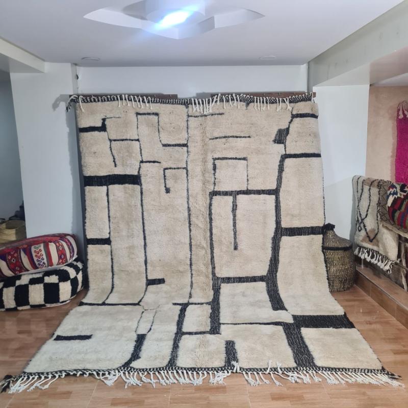 White Lukam Marokkaans handgemaakt tapijt